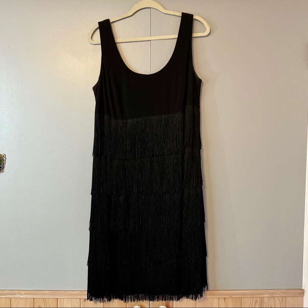 Patra Tiered Fringe Cocktail Dress
